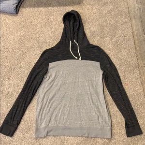 Long sleeve lightweight hoodie black and grey